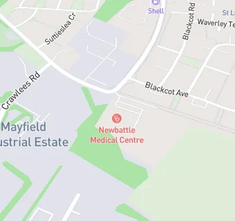 map for Newbattle Medical Practice (Mayfield)