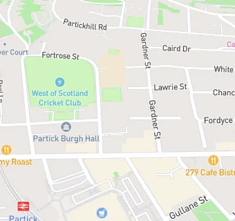 map for Partick Bowling Club