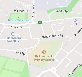 map for Kirklandneuk Primary