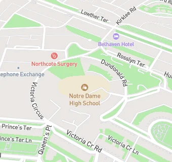 map for Notre Dame High School