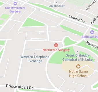 map for Northcote Surgery