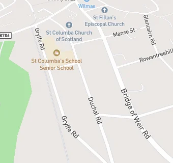 map for St Columbas Senior School