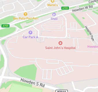 map for St Johns Hospital - NHS Lothian