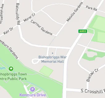 map for Bishopbriggs Memorial Hall