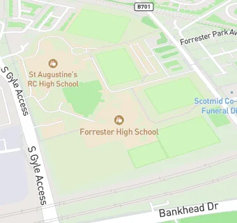 map for Forrester High School