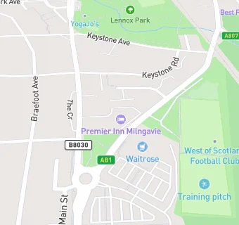 map for Glasgow Milngavie Premier Inn