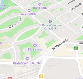 map for Hilton Edinburgh Grosvenor