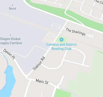 map for Cambus & District Bowling Club