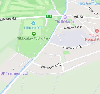 map for Hillfoots Rugby Club