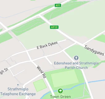 map for Strathmiglo Practice (Auchtermuchty Surgery)