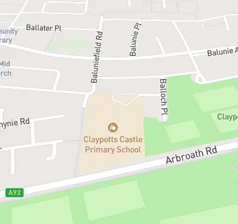 map for Claypotts Castle Primary School