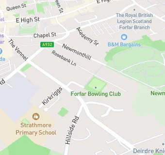 map for Forfar Bowling Club