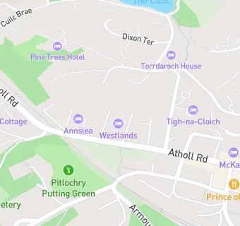 map for Westlands of Pitlochry