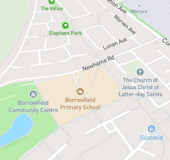 map for Borrowfield Primary School