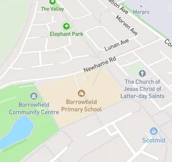 map for Borrowfield Out of School Club