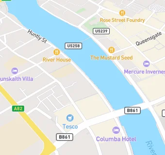 map for Inverness Centre (Riverness) Premier Inn