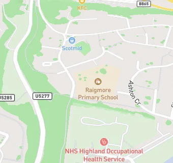 map for Raigmore Primary School