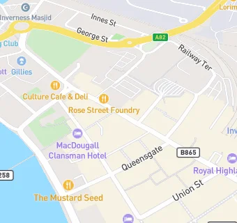 map for Travelodge Inverness City Centre