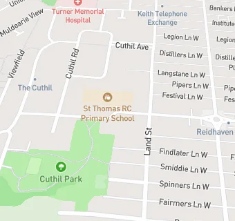 map for St Thomas R C Primary School