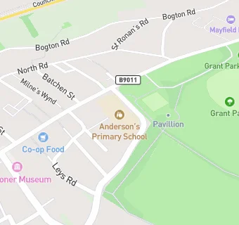 map for Anderson's Primary School