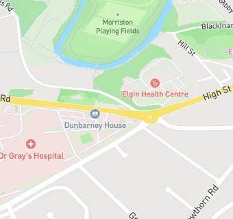 map for Dr Grays Hospital Moray Health Services