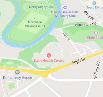 map for Maryhill Group Practice (Elgin Health Centre)