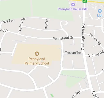 map for Pennyland Primary School